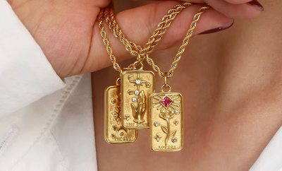 Collier Classique Tarot plaqué or 18K – Médaillons spirituels