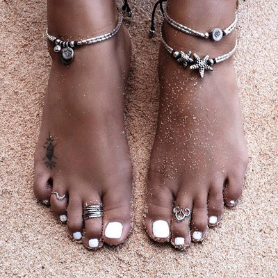 Bracelet de cheville étoile de mer Boho