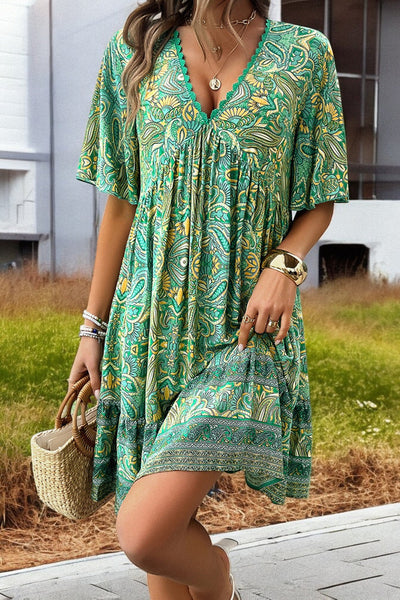 Amélie - Mini-robe imprimée décolleté en V