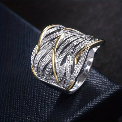 Bague élégante à plusieurs couches en torsion