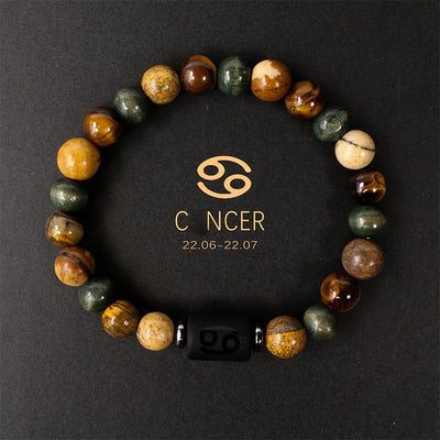 Bracelet Zodiaque en Pierres Naturelles – Ajustable et Unique