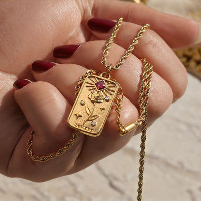 Collier Classique Tarot plaqué or 18K – Médaillons spirituels