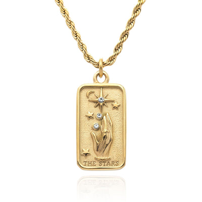 Collier Classique Tarot plaqué or 18K – Médaillons spirituels