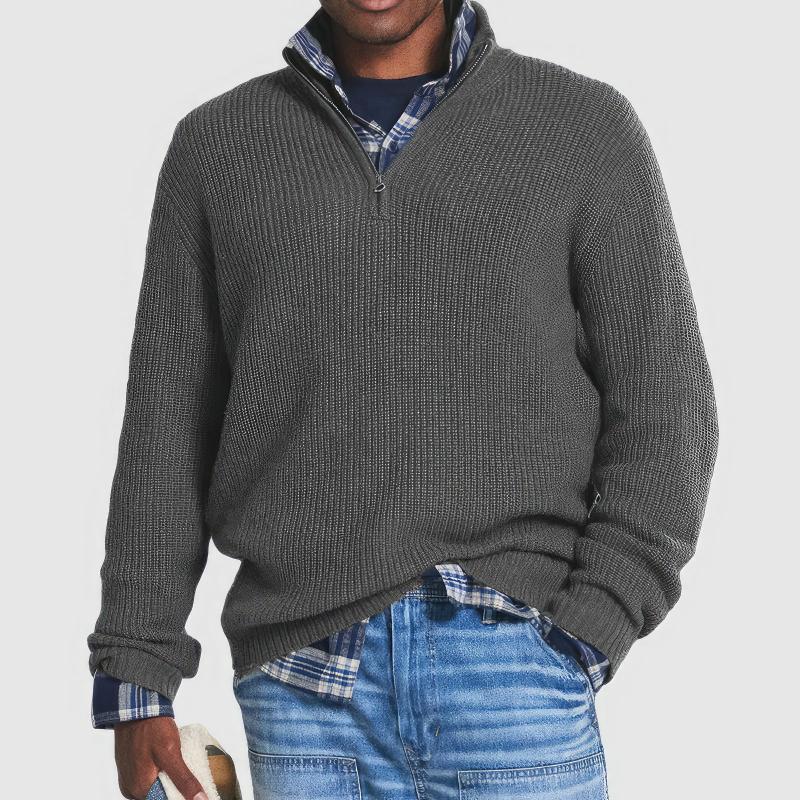 David | PULL EN MAILLE ZIPPÉ POUR HOMMES