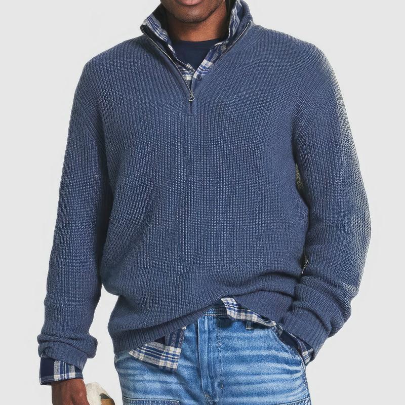 David | PULL EN MAILLE ZIPPÉ POUR HOMMES