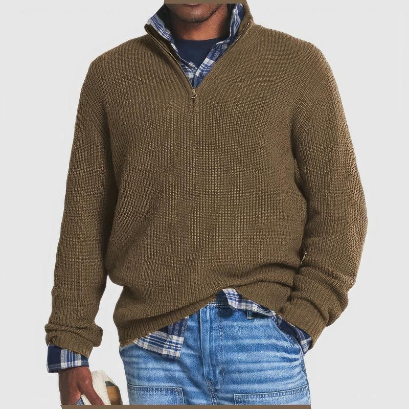 David | PULL EN MAILLE ZIPPÉ POUR HOMMES