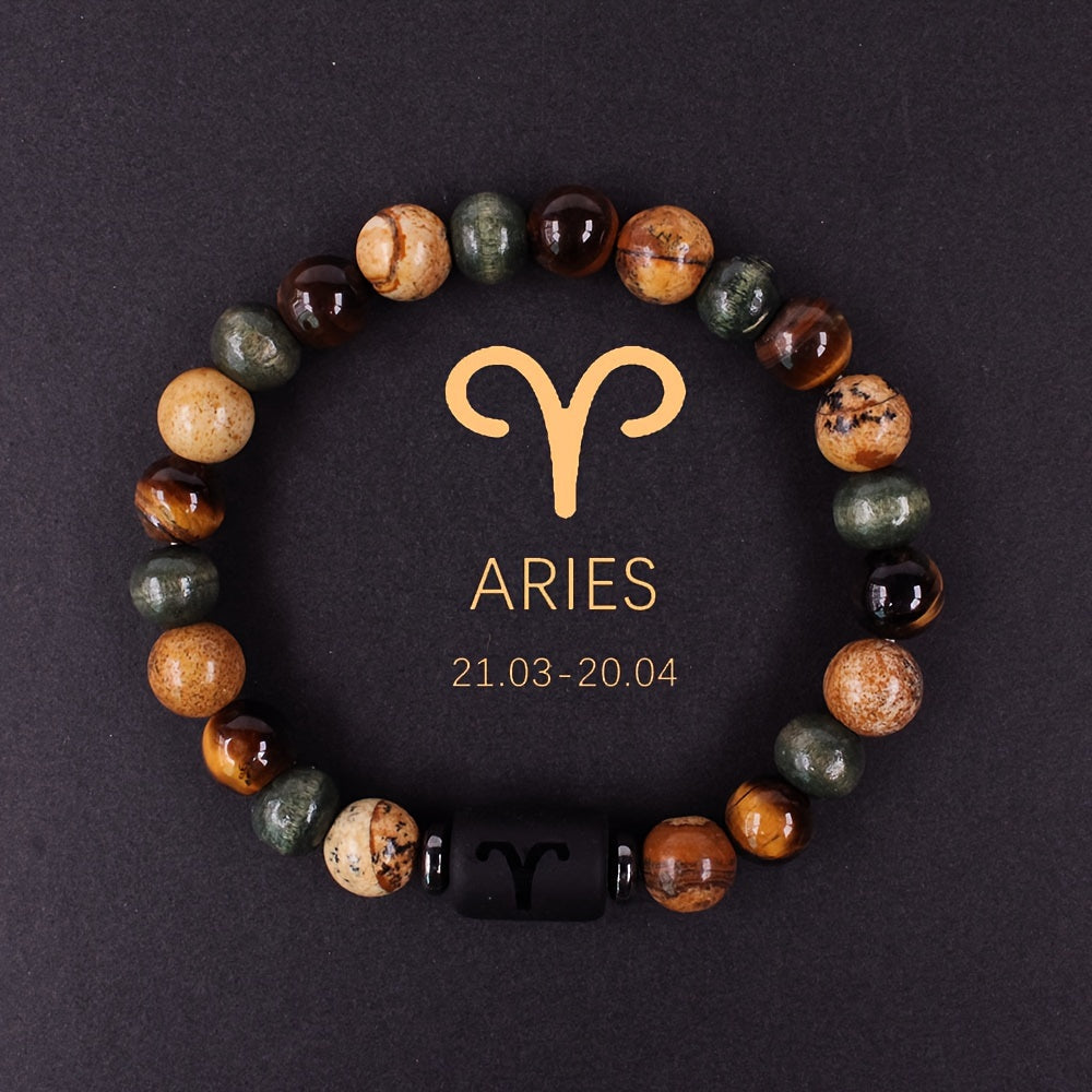 Bracelet Zodiaque en Pierres Naturelles – Ajustable et Unique
