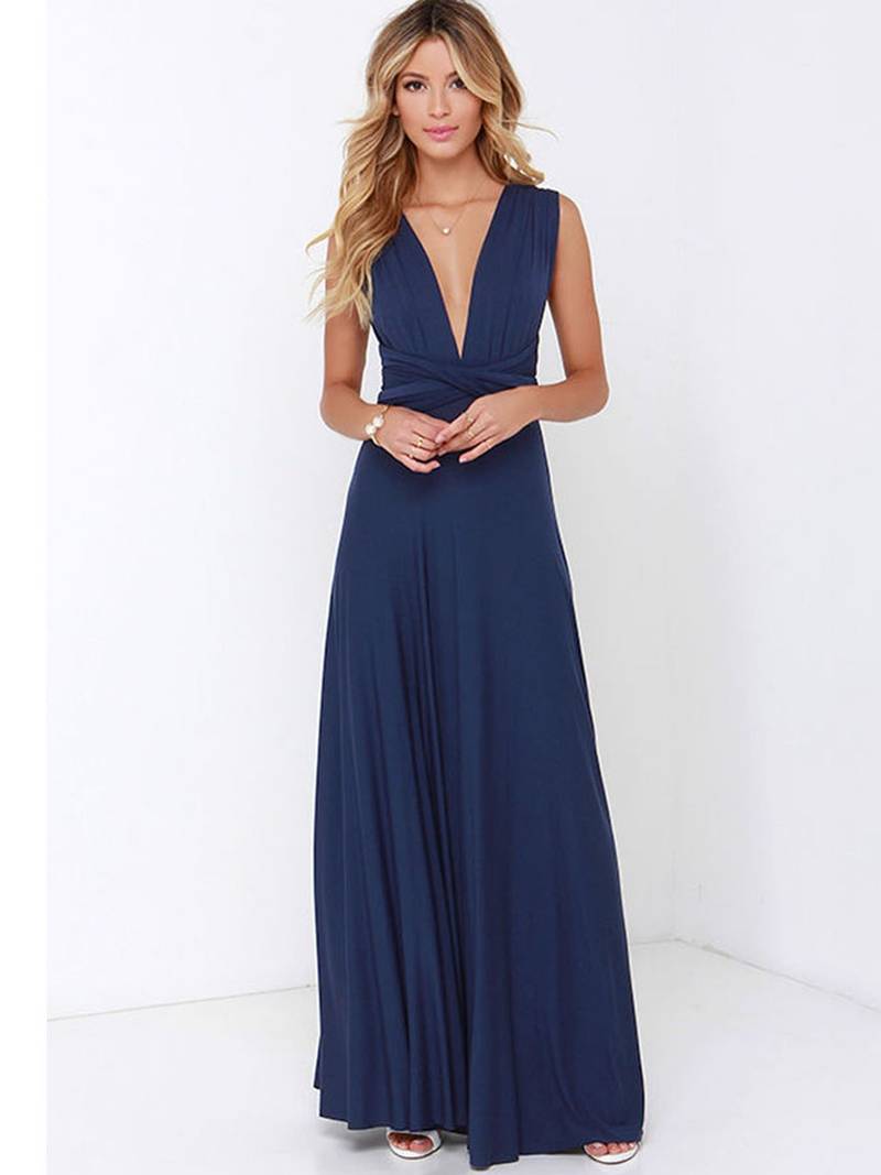 VELAVIE – Femme Robe Maxi Modulable 3-en-1 Fluide & Élégante