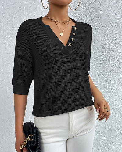 Velavie – Top Léger à Encolure en V pour un Été Chic et Aéré