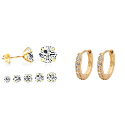 Dara Brillane Set de boucles d'oreilles en pierre | Or