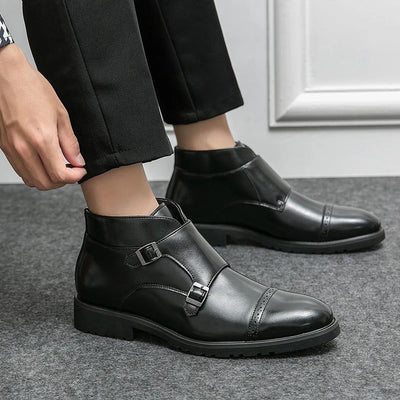 Parker | Bottines en simili cuir avec double boucle monk