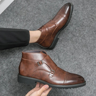 Parker | Bottines en simili cuir avec double boucle monk
