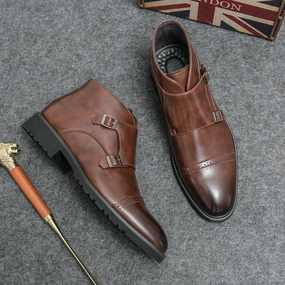 Parker | Bottines en simili cuir avec double boucle monk