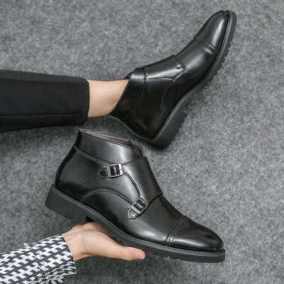 Parker | Bottines en simili cuir avec double boucle monk