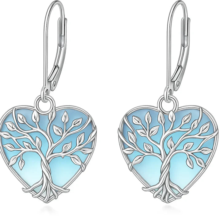 Boucles d’oreilles cœur arbre de vie