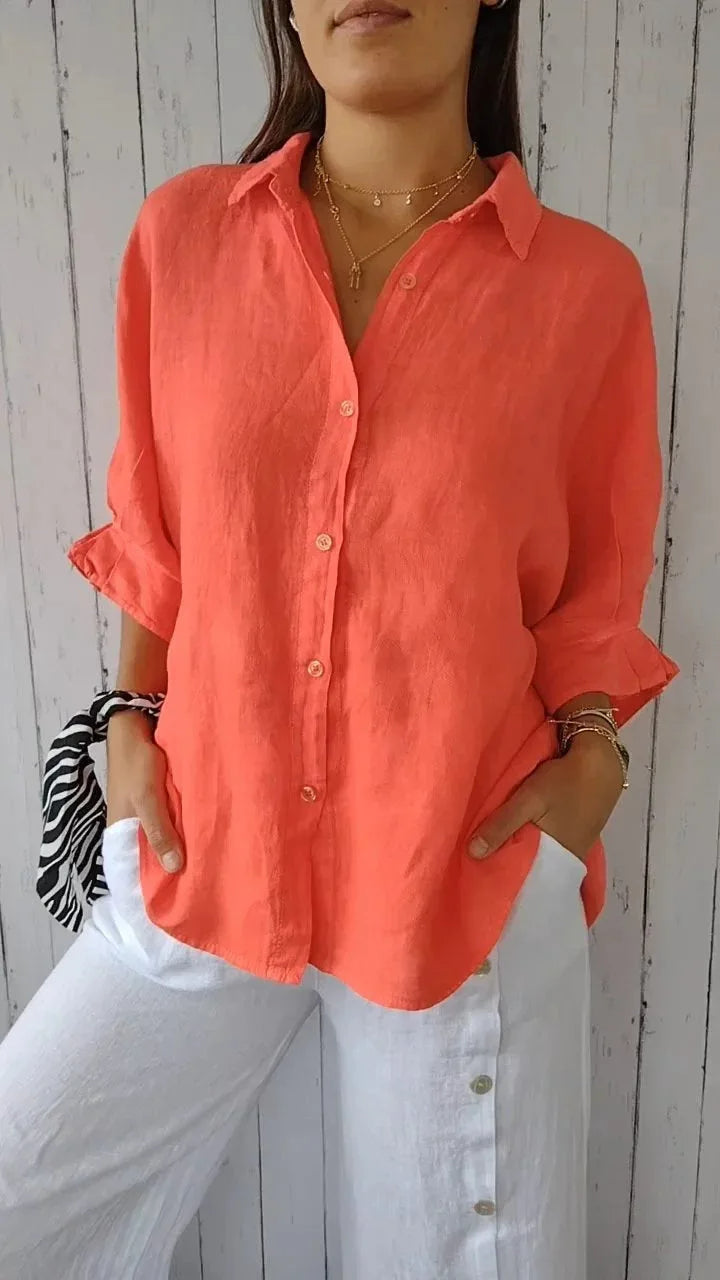 Janine | Chemise Manches 3/4 pour femme | oversize