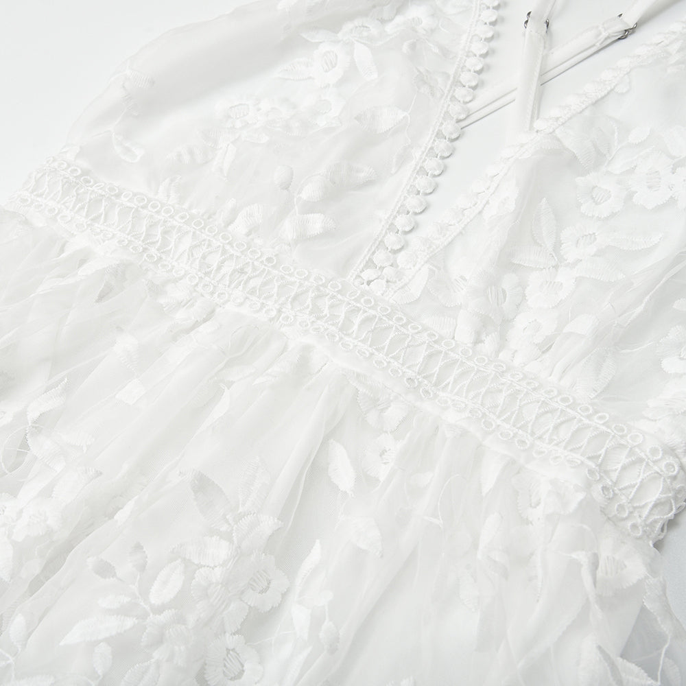 VELAVIE – Femme Robe d’Été Brodée Élégante & Polyvalente