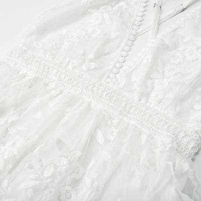 VELAVIE – Femme Robe d’Été Brodée Élégante & Polyvalente