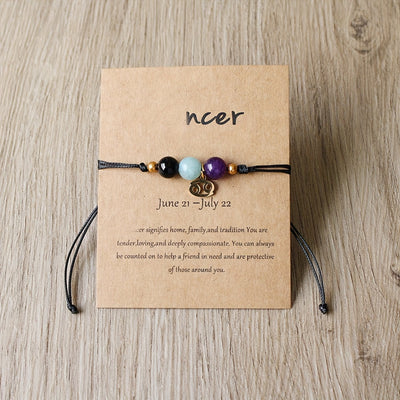 Bracelet Zodiaque Ajustable en Pierres Naturelles