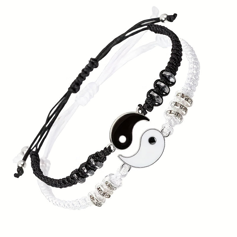 Bracelets Yin Yang d’amitié – Lot de 2 réglables
