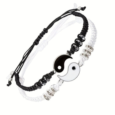 Bracelets Yin Yang d’amitié – Lot de 2 réglables