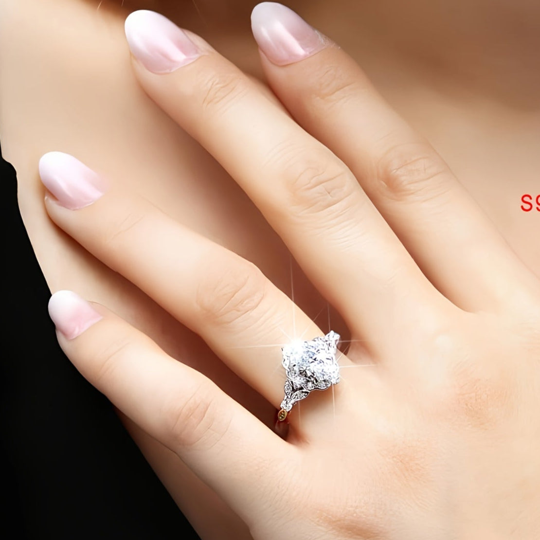 Bague design français en argent vintage .925