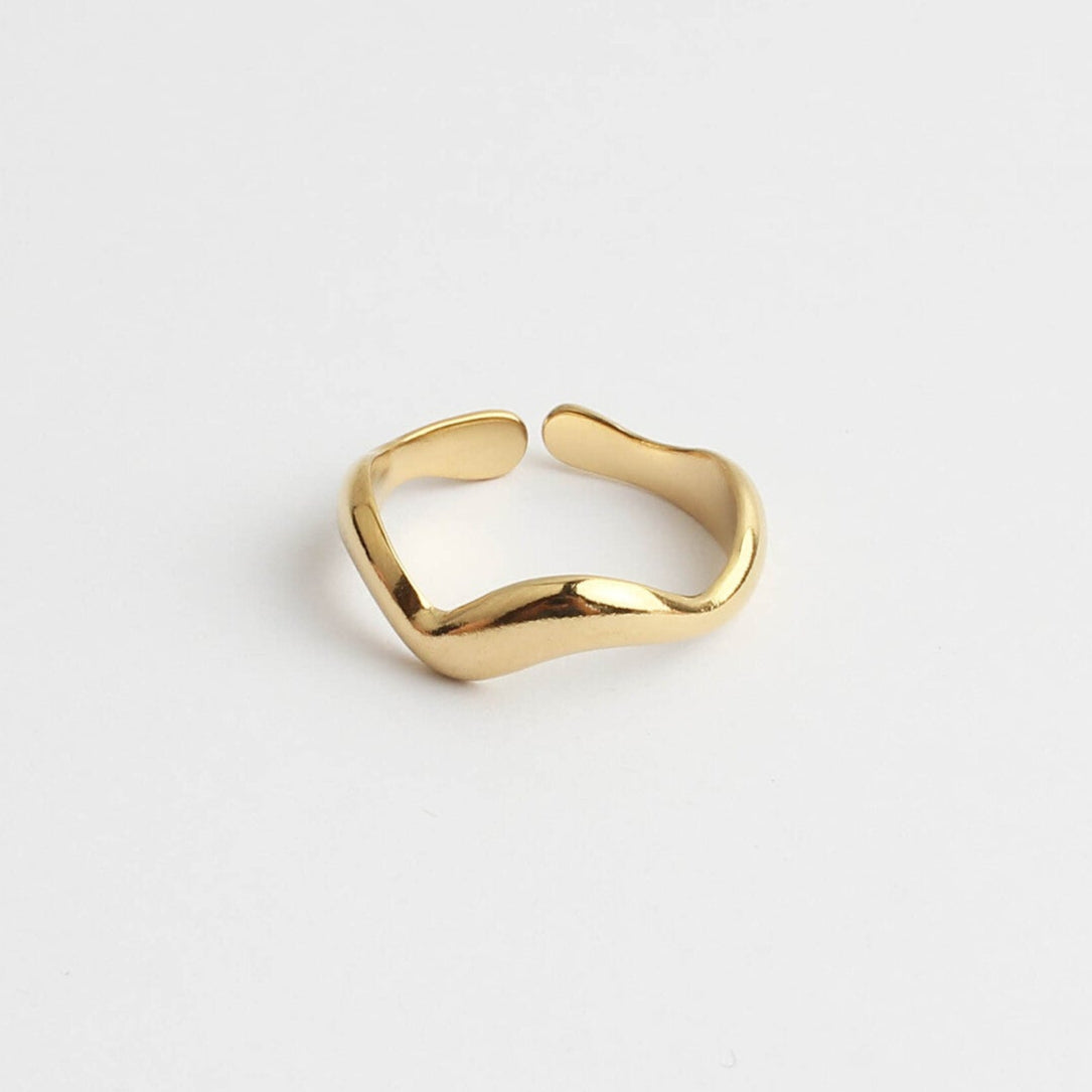 Waves – Bague – Acier inoxydable – Ajustable