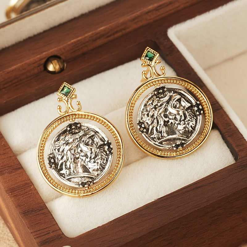 🇫🇷 Boucles d’oreilles pièce françaises en argent .925 et vieil or