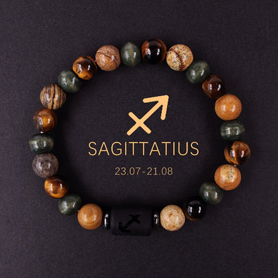 Bracelet Zodiaque en Pierres Naturelles – Ajustable et Unique