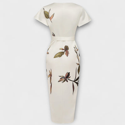 Léa | Robe portefeuille midi imprimée