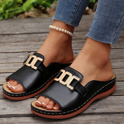 Sandales pour femmes avec boucle en métal à enfiler - Elena