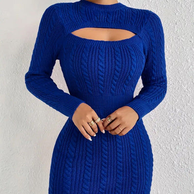 Robe courte et ajustée en tricot tressé - Noelia