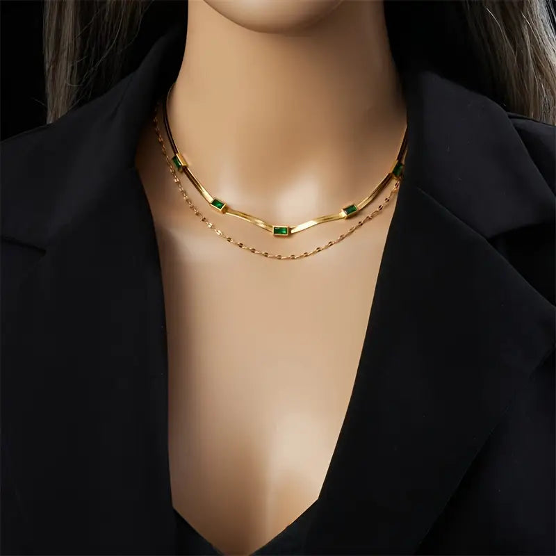 Collier Rétro Double Rang Sorella Gem | Or 18K