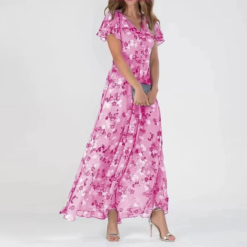 Jane | Robe fleurs Élégante pour femme | Midi