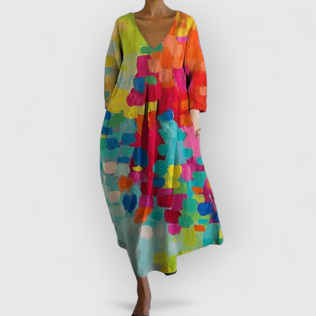 Anastasia - Robe à décolleté en V colorée