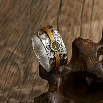 Anneau élégant en zirconium vert