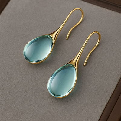 Pendants d'oreilles en cristal doré et argenté