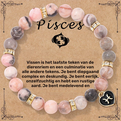 Bracelet Élastique en Pierre Naturelle avec Signe du Zodiaque