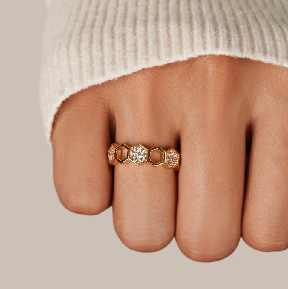 Cinthia - Bague en or et cristal