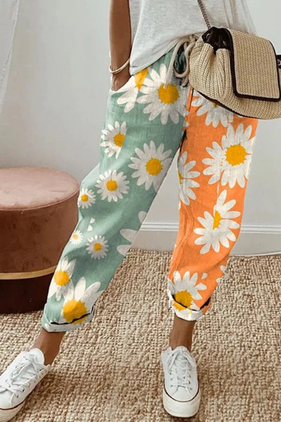 Pantalon Large pour Femmes avec Taille à Cordon de Rattachement