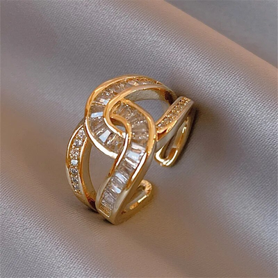 Adriana - Bague Ajustable Élégante avec Nœuds