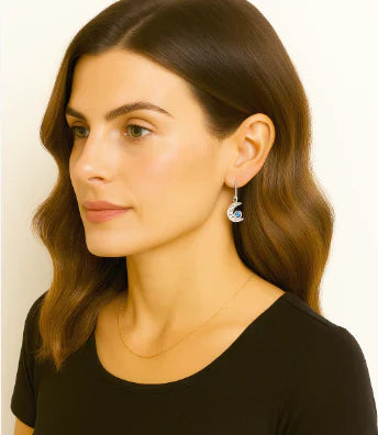 Boucles d’oreilles lune en pierre de lune