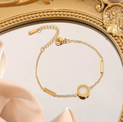 Bracelet ajustable avec cercle doré