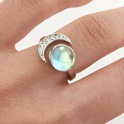 Bague lune en pierre de lune