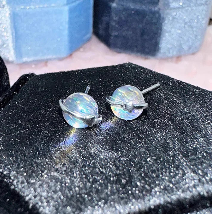 Boucles d’oreilles raffinées en pierre de lune