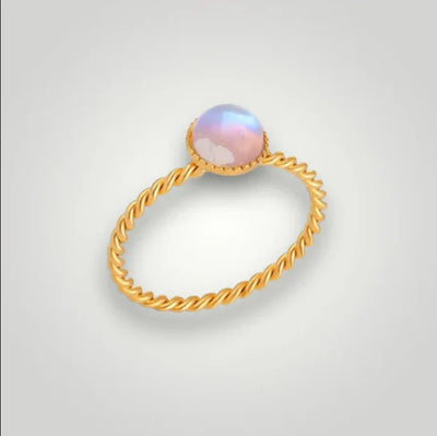 Bague torsadée en pierre de lune