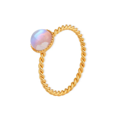 Bague torsadée en pierre de lune