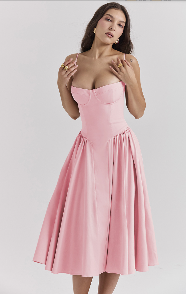 Tulum – Robe Midi Bustier Sans Manches