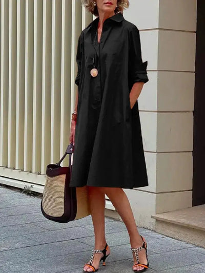 Abrielle | Robe Chemise Décontractée avec Élégance Naturelle pour Femme