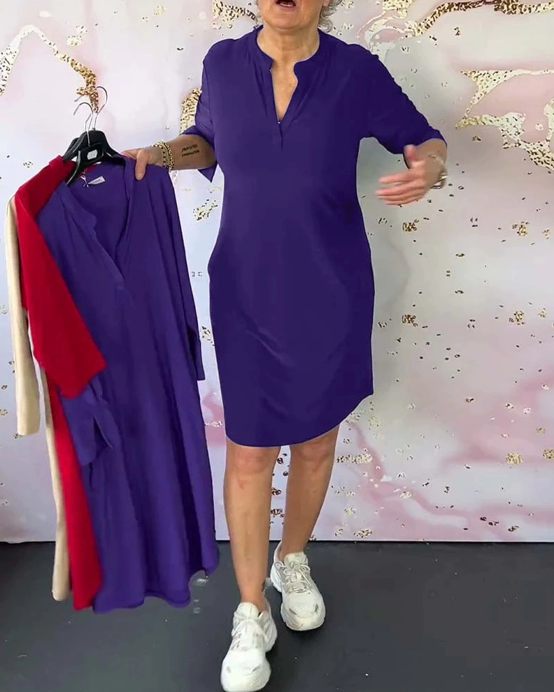Olga – Robe Sophistiquée à Col en V